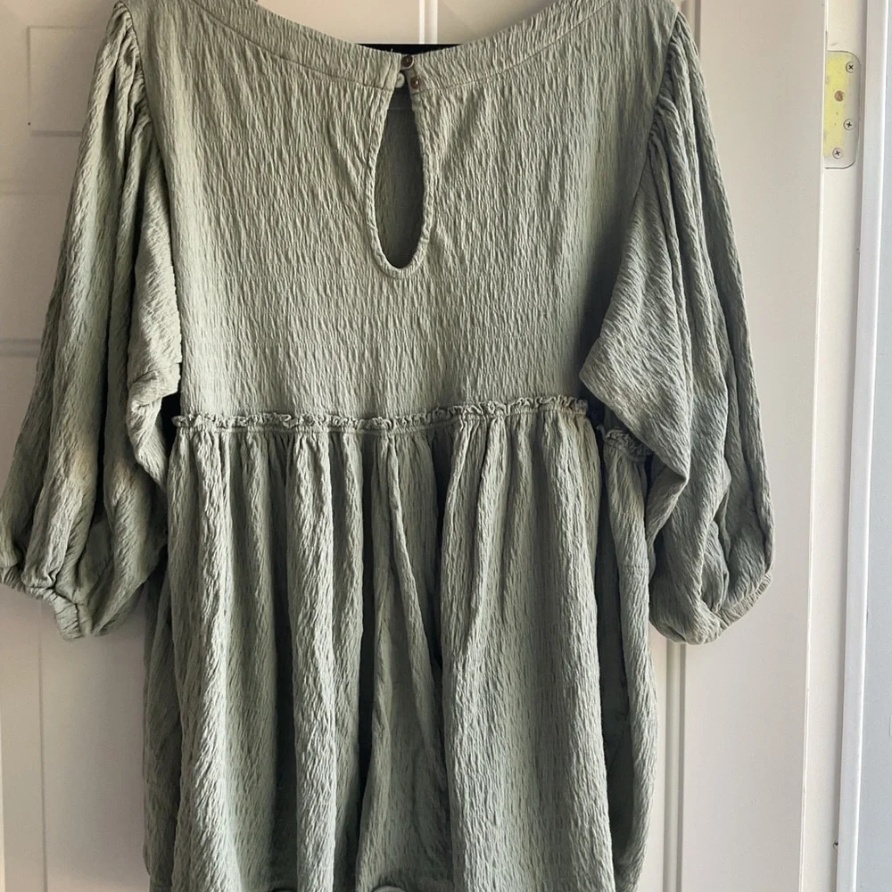 FP Beach  Green Textured Smock Jumpsuit Romper - Picture 3 of 6
